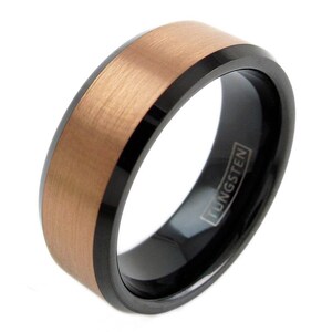 Rose Gold Tungsten Ring - Custom Tungsten Ring - Engrave Wedding Promise Ring Personalize LIFETIME WARRANTY