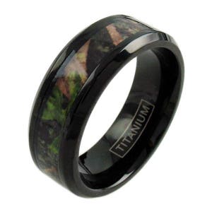 Forest Green Titanium Fishing Line Ring Custom Made Bands Fly Fishing USA  Made to Order Fast Delivery 