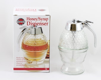 Honey Dispenser, No Drip! Honey and Syrup Pourer ~ Honey Dispenses from the Bottom!
