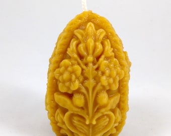 Beeswax Candle Floral Egg