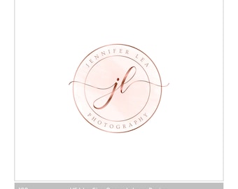 Premade logo | logo for blog | etsy shop logo | initials logo | font logo | Stamp logo | rose gold logo | boutique logo | circle logo design