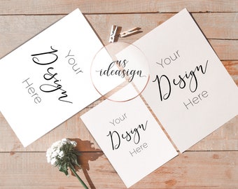 Blush Rose Invitation Mockup Template Ribbon Wedding Etsy