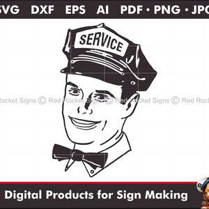 Service Man eps, ai, svg, pdf, dxf digital download cut file; jpg, png print file