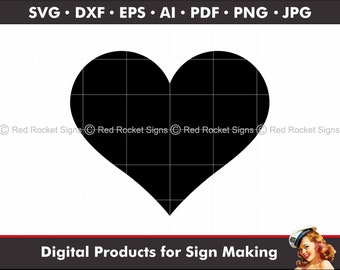 Herz Silhouette SVG, dxf, eps, ai, pdf digital download cut file; jpg, png Druckdatei