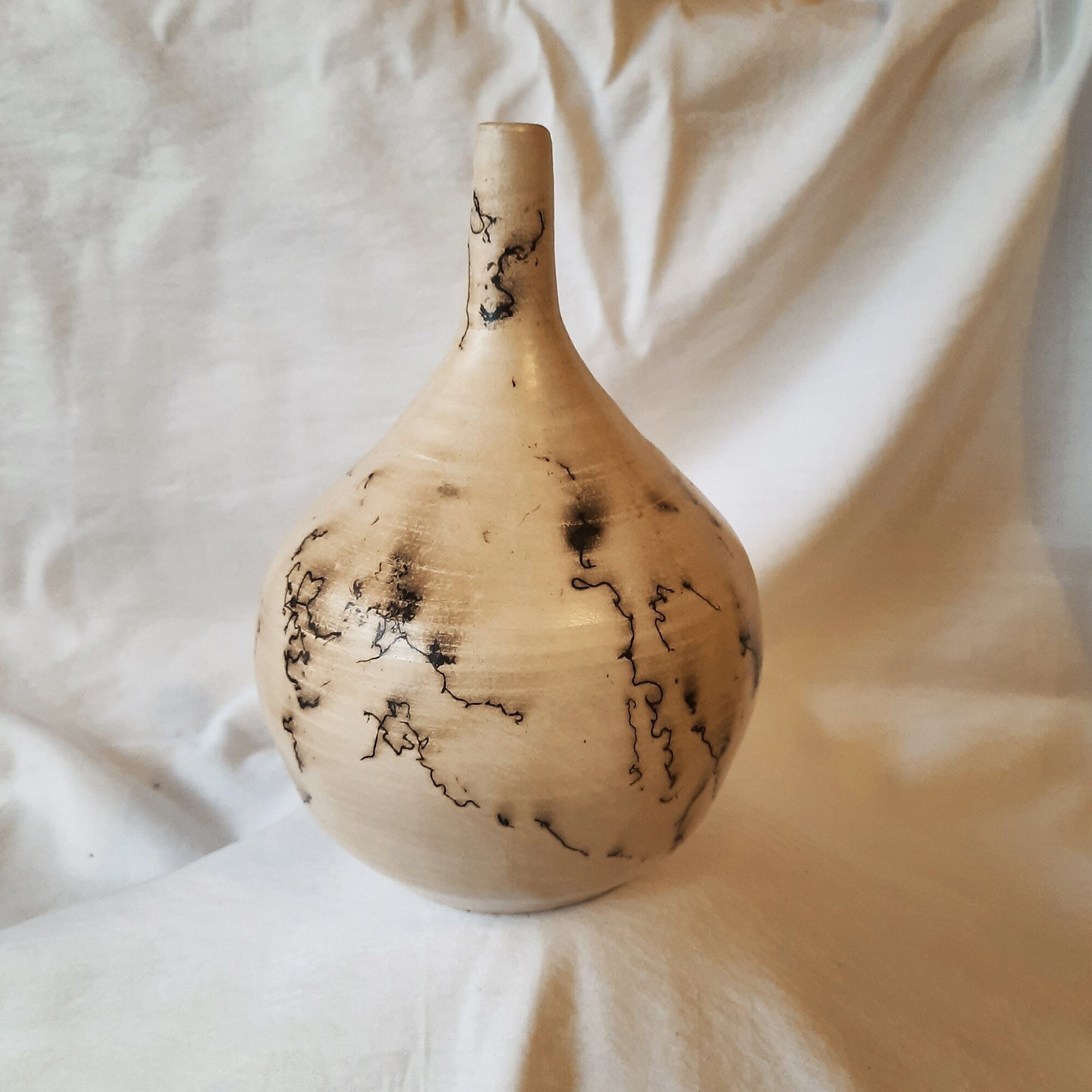 Vase Soliflore en Raku Horse Hair | Crins de Cheval