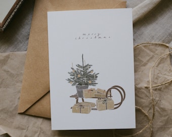 Greeting Card: Merry Christmas + with envelope