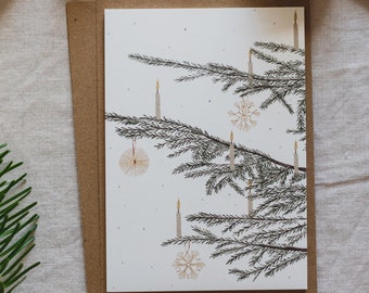 Carte postale : Décorations d’arbre de Noël