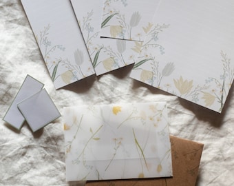 Briefpapier Set - Blumen