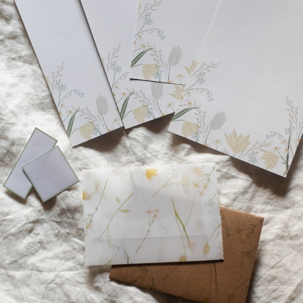 Briefpapier Set - Blumen