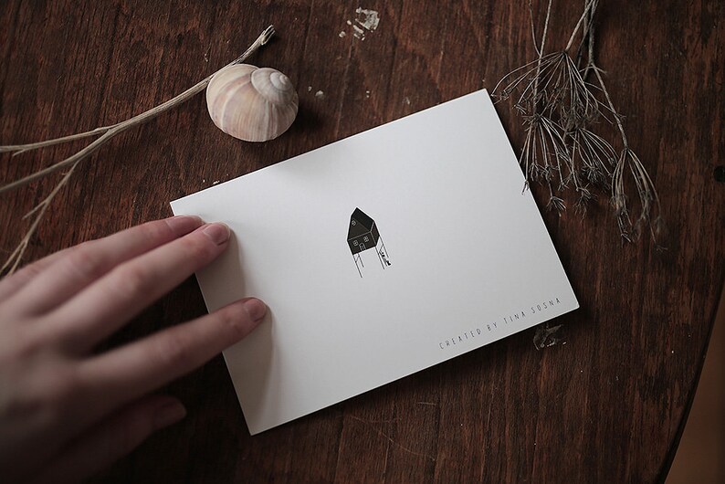 Find Your Place Postcard Greeting Card Houses Folded Card