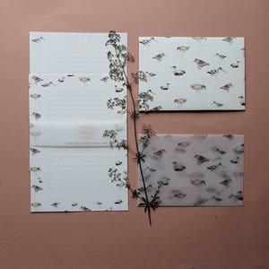 Briefpapier Set Vogels, Schrijven Set Natuur, Letter Set, Vogels Illustraties, Cadeau Idee afbeelding 1