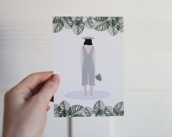 Monstera Girl Postcard