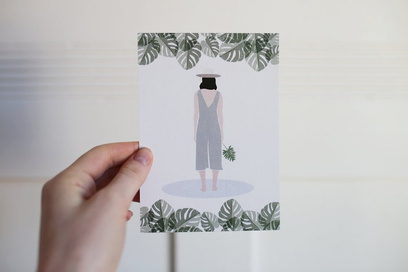 Monstera Girl Postcard image 1