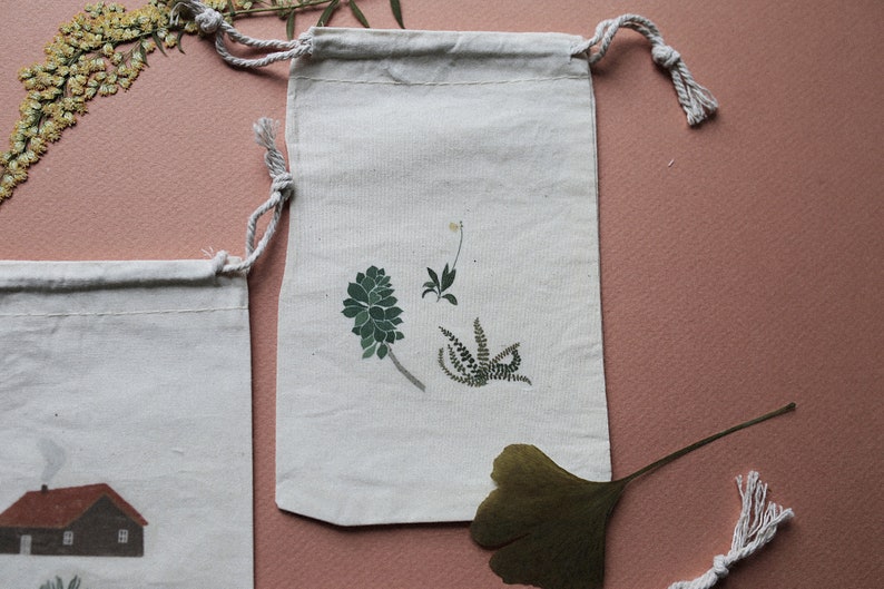 Fabric Bag Plants Totebag small Houses,Home Pouch