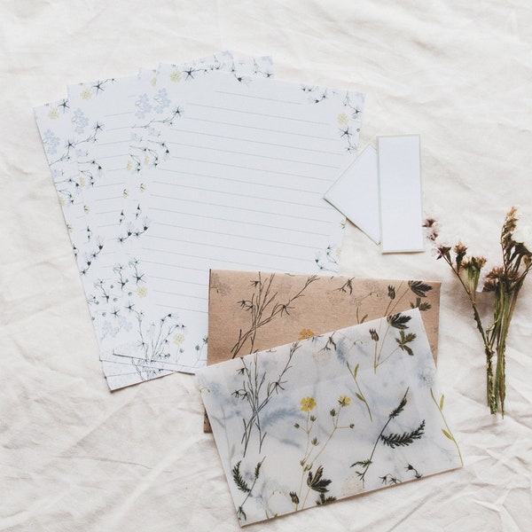 Juego de papelería - Flores silvestres