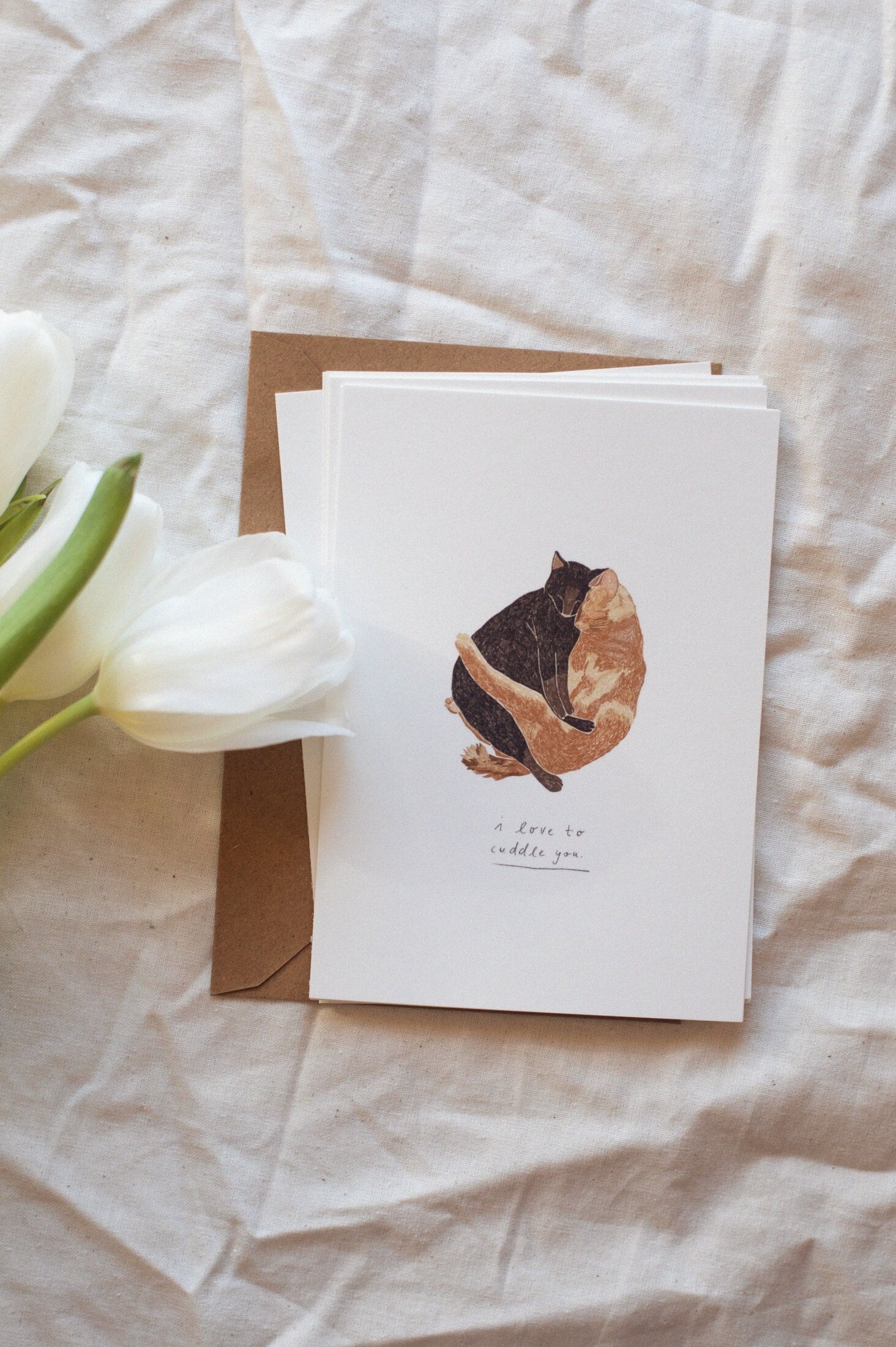 Postcard: I Love to Cuddle You - Cats / Valentine's Day Card, Love ...