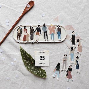 Ragazze trasparenti Sticker Set Moderni, Planner & Journal Adesivi, Adesivi Ragazze