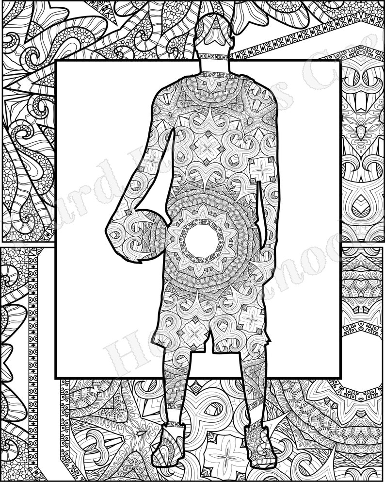 Hoop Dreams Basketball Sport Adult Coloring Book Pages | Etsy