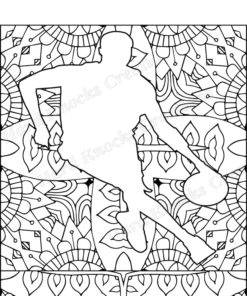 Hoop Dreams Basketball Sport Adult Coloring Book Pages | Etsy
