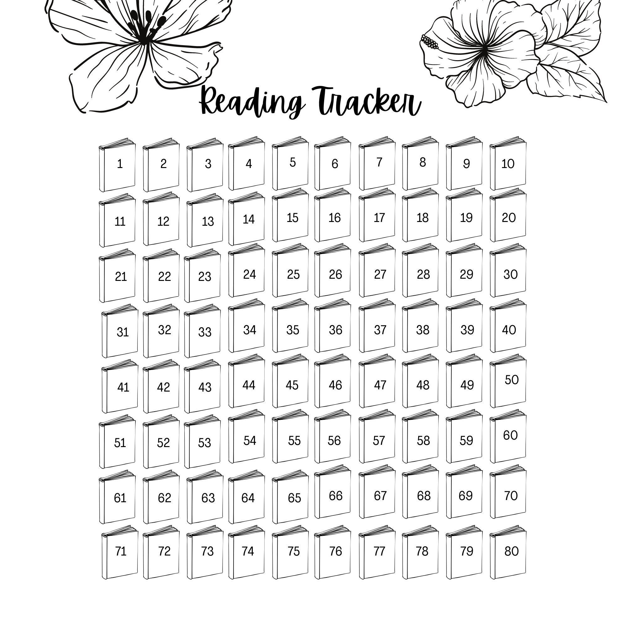 Printable Book Tracker Etsy