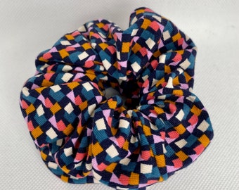 Scrunchies, Hair Scrunchies, Hair ties, Hair Accessories, Geometric pattern scrunchies, Pony tail ties, Ponytail accessories, Retro scrunchy