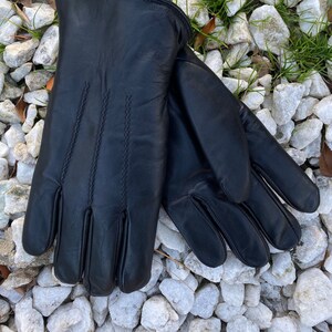 Mens Cozy Real Soft Leather  Mittens Leather Turkish Black Gloves