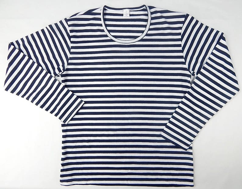 100/% Cotton Striped Long Sleeved T-Shirt New Genuine Russian Marine Telnyashka