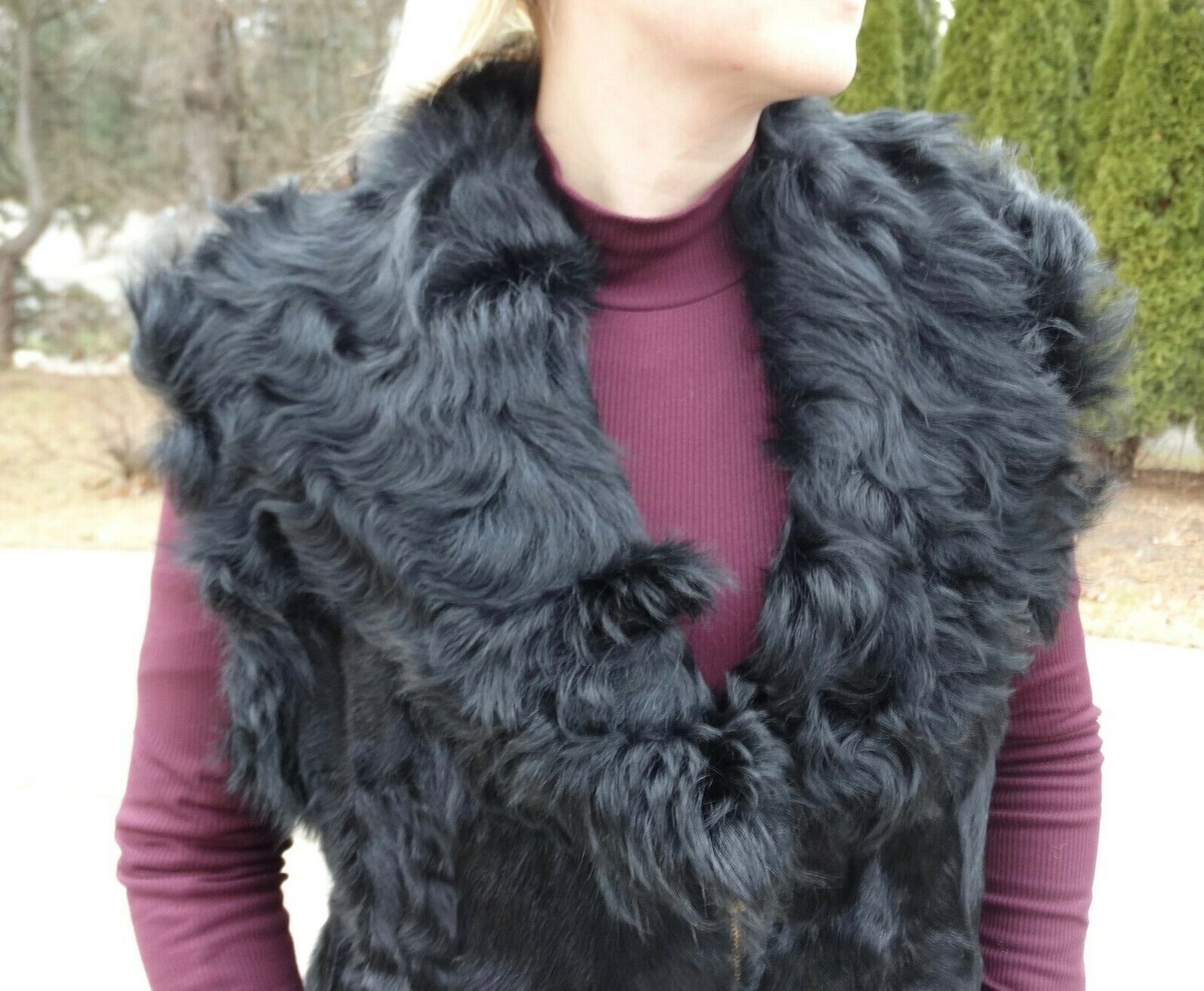 Women's Winter Black Goat Fur Vest Warm Women's Vest Etsy