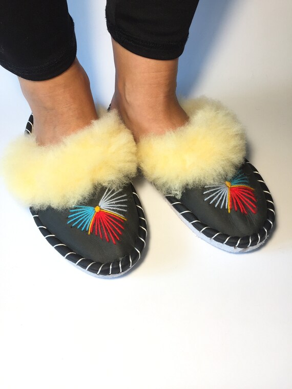 fur moccasins womens