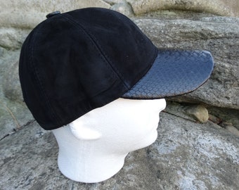 Genuine Real Python Boa Anaconda Belly Leather Cap&Suede  Baseball Cap Hat Snapback Sizes S, M,L,XL