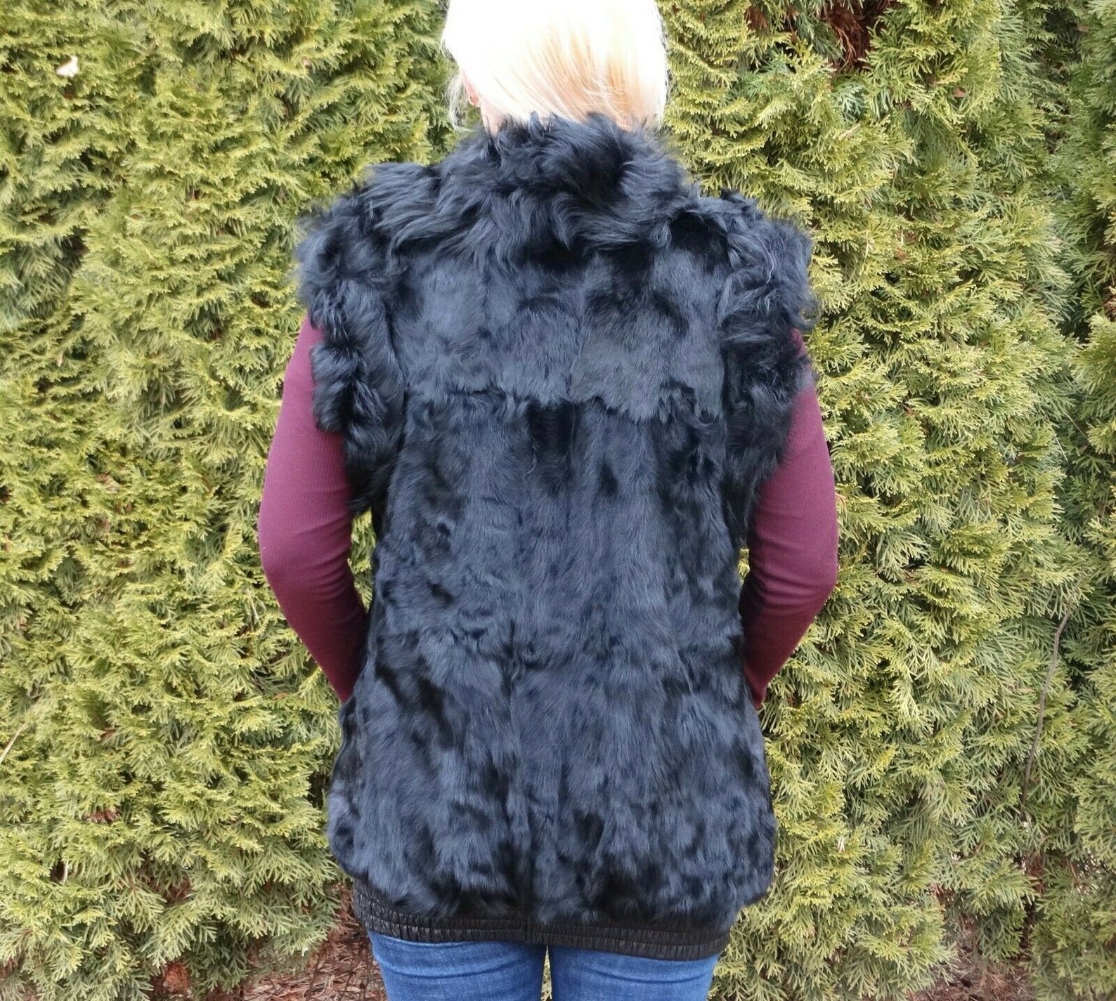 Women's Winter Black Goat Fur Vest Warm Women's Vest Etsy
