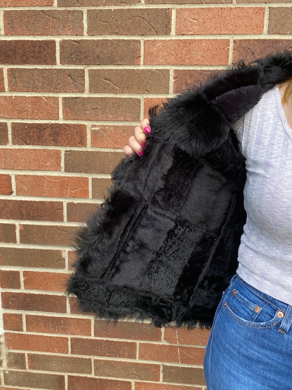 Damen Schwarze Schaffell Winter Echtfell Weste warme Frauen Weste