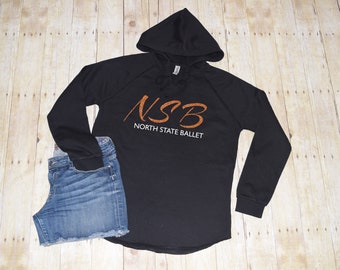 ADULT GLITTER, womens hoodie sweatshirt, soft fleece, free personalization, North State Ballet