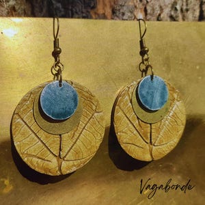 Ethnic style handcrafted brass earrings