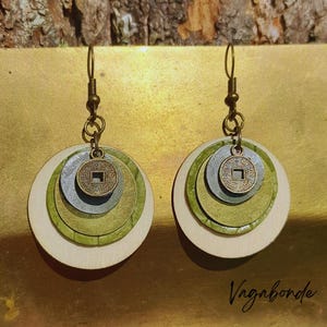 Ethnic style handcrafted brass earrings