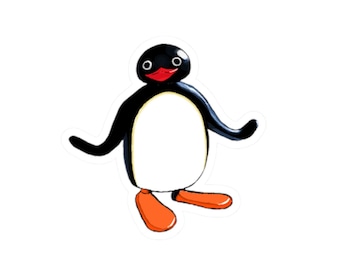 Pegatina de Pingu, pegatina artística original, vinilo troquelado de 6,35 x 6,35 cm