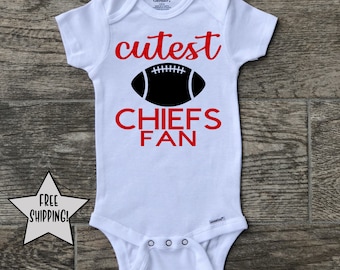 Gerber Baby Boys NFL Kansas City Chiefs Football Print Onesie; BABY CLOTHES GIFT
