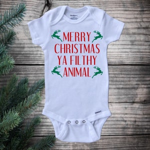 Merry Christmas ya filthy animal onesie, Christmas onesie, Christmas Vacation onesie, National Lampoons