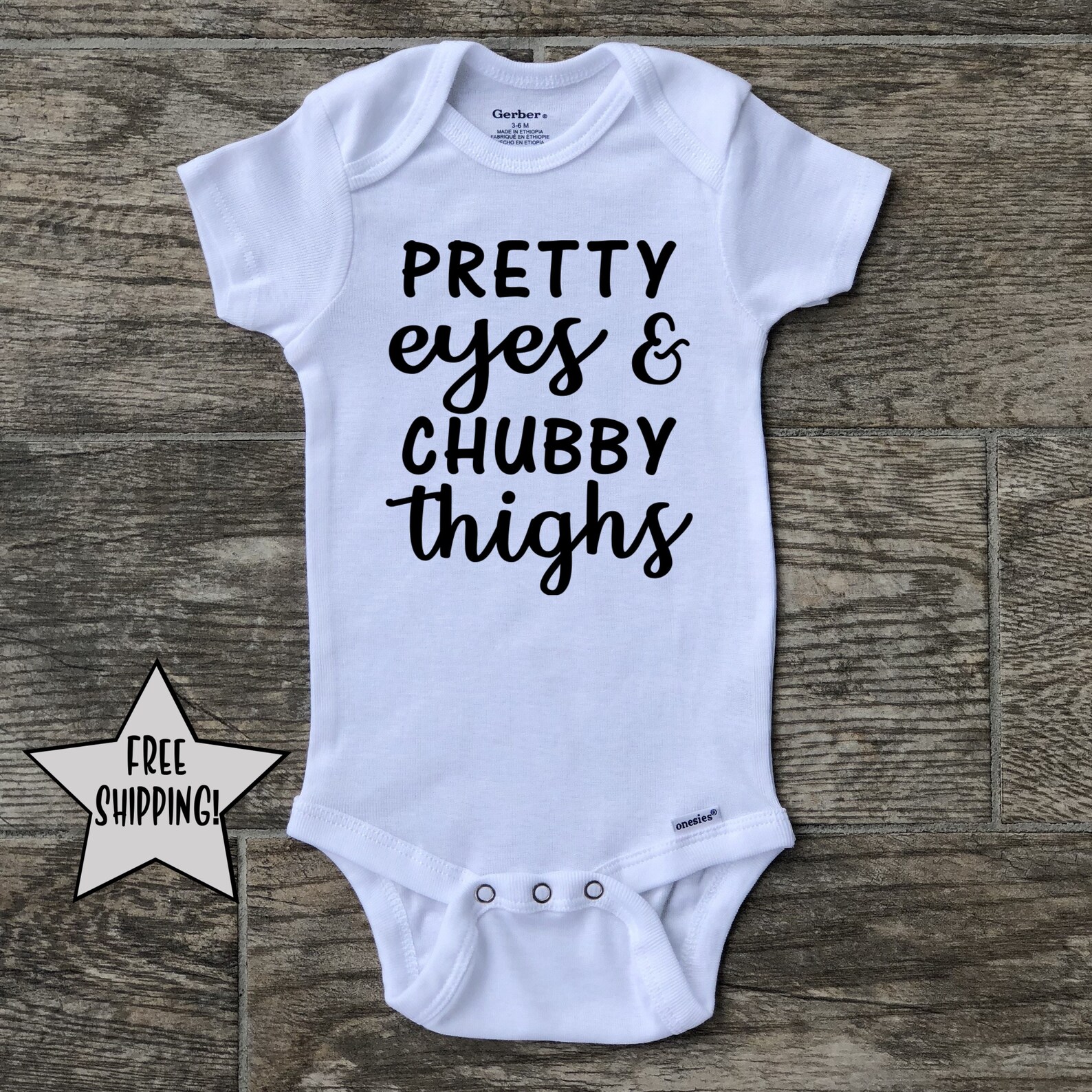 Pretty Eyes & Chubby Thighs Onesie Funny Baby Onesie Baby Etsy