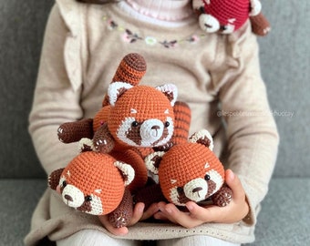 CROCHET PATTERN : Zeda the red panda (amigurumi red panda, crochet tutorial red panda)