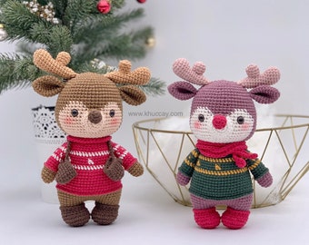 CROCHET PATTERN AMIGURUMI: Bertie the deer (English/Espanol/Français) , Crochet deer