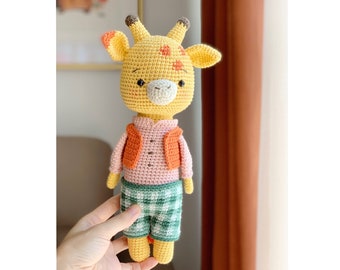 Griffin le girafe  - Crochet tutoriel (Français/Anglais/Vietnamien), PDF tutoriel à télécharger, peluche girafe au crochet