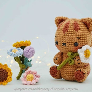 CROCHET PATTERN AMIGURUMI: Sunny Kitty English/Français/Espanol/Tiếng Việt , Crochet kitty, crochet cat image 1