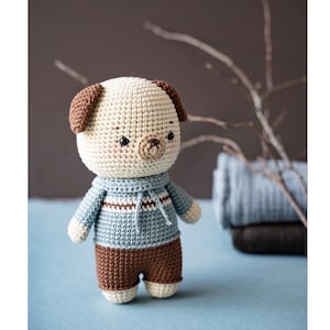 Boba the puppy - Crochet pattern (English, French, Vietnamese), crochet dog, amigurumi