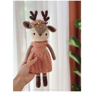 Yen the reindeer - Crochet tutorial (French/English/Vietnamese), PDF tutorial to download, reindeer crochet, reindeer plush