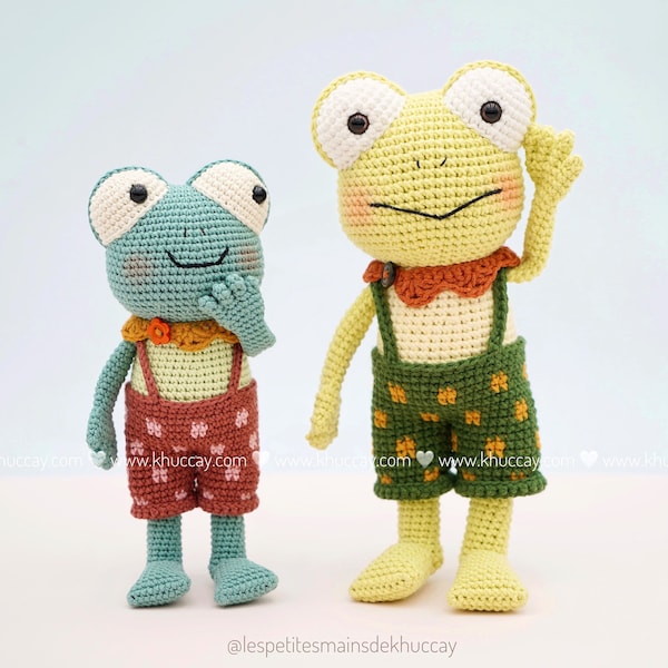 Patrick the frog - Crochet pattern (English, French, Spanish, Vietnamese), amigurumi frog, crochet pattern, crocheted frog