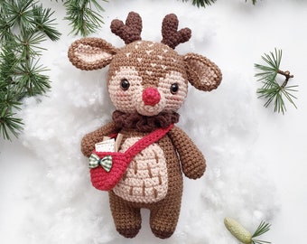 Français/English/Espanol : Modèle au crochet Didi the little reindeer / amigurumi/ Crochet Noel