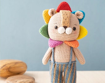 CROCHET PATTERN : Jojo the lion (amigurumi lion, crochet tutorial lion) - English, French, Vietnamese pattern