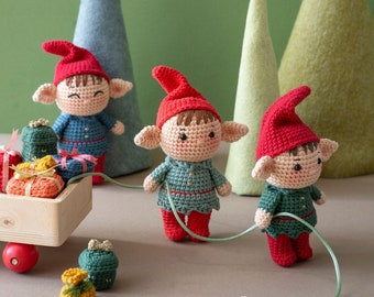 Christmas elves - Crochet tutorial (French/English/Vietnamese), PDF tutorial to download, amigurumi elf