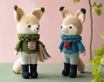 Félipe le fennec - Crochet tutorial (French/English/Vietnamese), PDF tutorial to download, crochet fox, plush fox